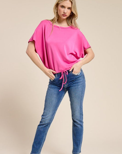 SCUBA SHORT SLEEVE TOP - FUCHSIA - Salty Lime Boutique