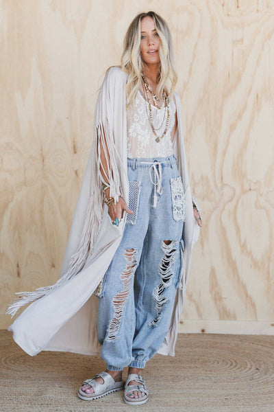 Western Showstopper Duster Kimono - OaT - Salty Lime Boutique