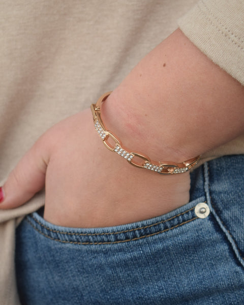 LITTLE BIT CRYSTAL HINGE BRACELET - 2 COLORS
