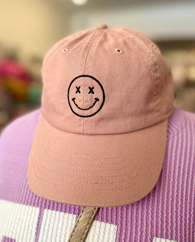 MY HAPPY FACE EMBROIDERED HAT - Salty Lime Boutique