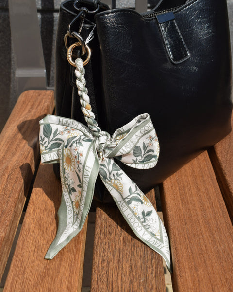 BRAIDED BOW KEYCHAIN/PURSE CHARM - 12 COLORS - Salty Lime Boutique