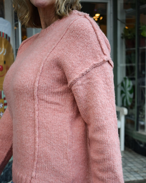 FEELING FUZZY PULLOVER SWEATER - PINK