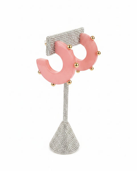 Blush & Gold Acrylic Hoop Earrings - Salty Lime Boutique
