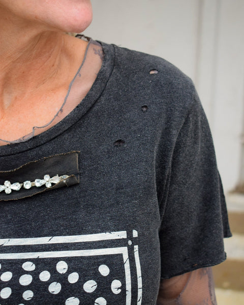 BLESSED PUMPKIN TATTERED TEE - BY A RARE BIRD - BLACK