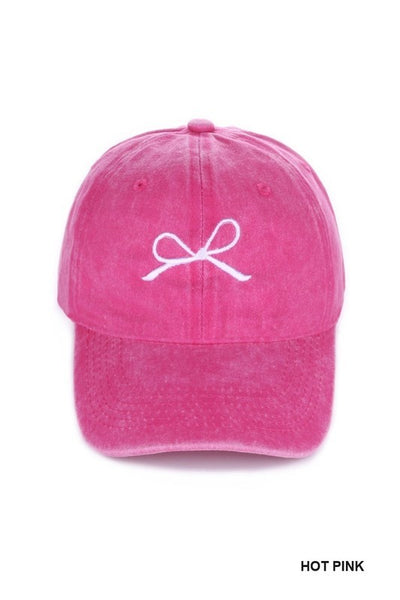 BOW EMBROIDERED CAP - 6 COLORS