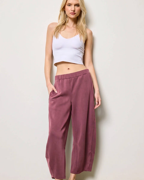 Scuba Barrel Pants - Dark Mauve