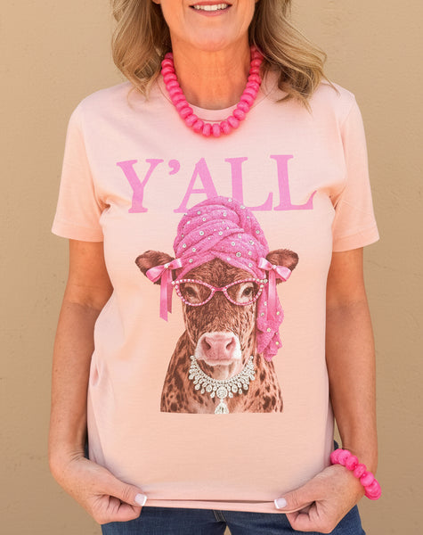 Moo Ya Graphic Tee - Peach - Reg/Curvy