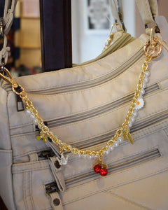 PEARL & CHERRY CHARMS CHUNKY PURSE CHAIN