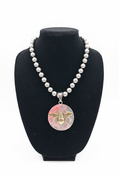 QUEEN BEE CHUNKY NECKLACE - SILVER - Salty Lime Boutique