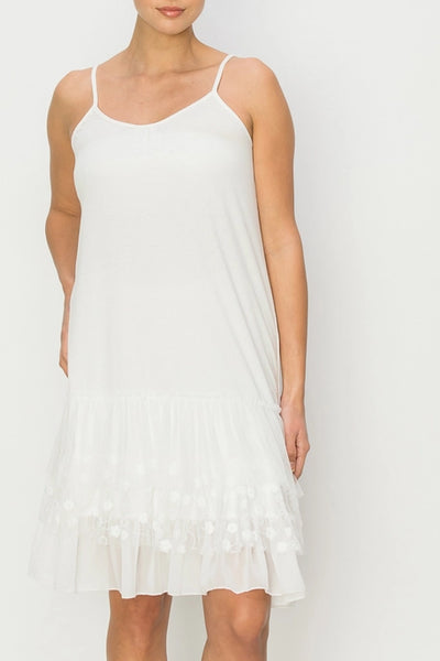 LACY DRESS EXTENDER WITH ADJUSTABLE STRAP - IVORY - REG/CURVY