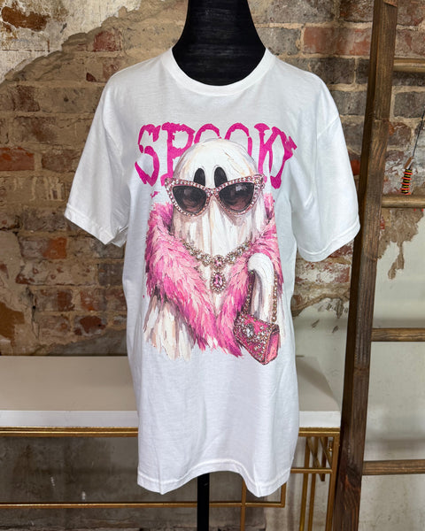 SPOOKY Bling Graphic Tee - White - Reg/Curvy