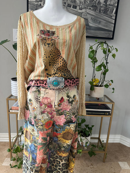 PINK LEOPARD WESTERN DROP BELT - A RARE BIRD