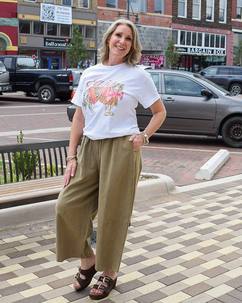 Olivia - Barrel Pant - Olive - Reg/Curvy