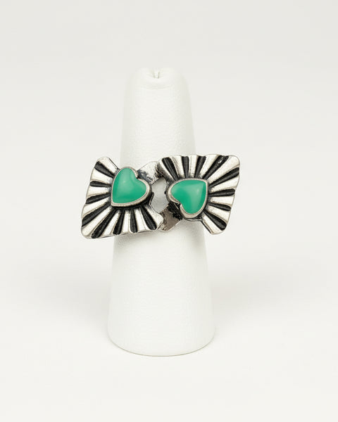 TWISTED HEARTS ADJUSTABLE RING BY A RARE BIRD - Salty Lime Boutique