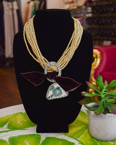 VINTAGE PEARL CHARM NECKLACE - BY A RARE BIRD - Salty Lime Boutique