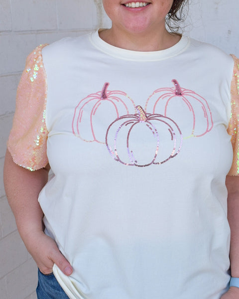PUMPKIN TRIO TOP- CREAM