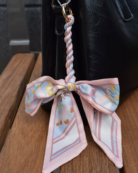 BRAIDED BOW KEYCHAIN/PURSE CHARM - 12 COLORS - Salty Lime Boutique