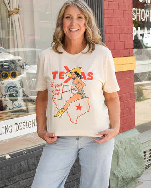 It's Biggest & Best Texas Graphic Tee - Natural - Reg/Curvy