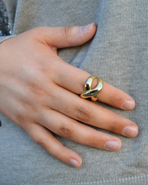 CROSSINGS - WATER RESISTANT - GOLD PLATED RING - 2 COLORS