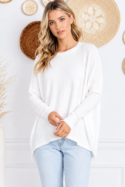 Quinn Oversized Pullover Sweater - White