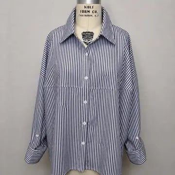 The Claire Button Down Top - Navy Stripe