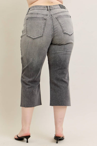 Judy Blue High Waist Wide Leg Crop - Vintage Grey - Salty Lime Boutique
