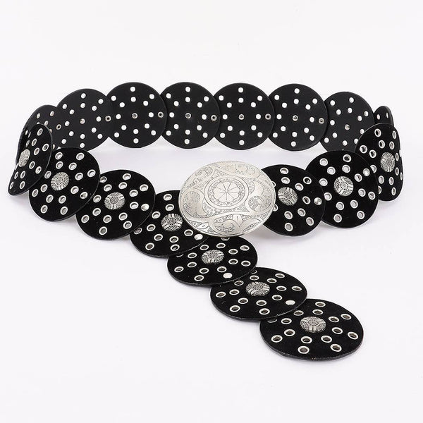 FAUX LEATHER WESTERN DROP BELT - 2 COLORS