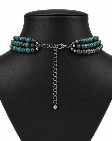 Faux Turquoise & Navaho Pearl Necklace - Salty Lime Boutique