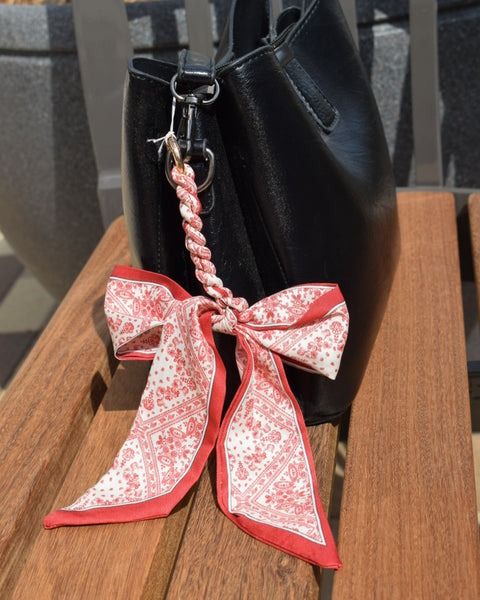 BRAIDED BOW KEYCHAIN/PURSE CHARM - 12 COLORS - Salty Lime Boutique