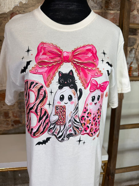 Ghost Boo Graphic Tee - White - Salty Lime Boutique