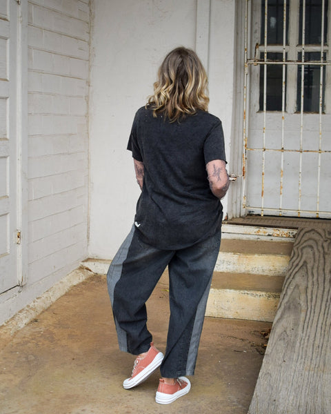 BLESSED PUMPKIN TATTERED TEE - BY A RARE BIRD - BLACK