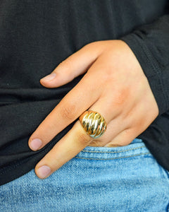 CROISSANT STATEMENT RING - GOLD