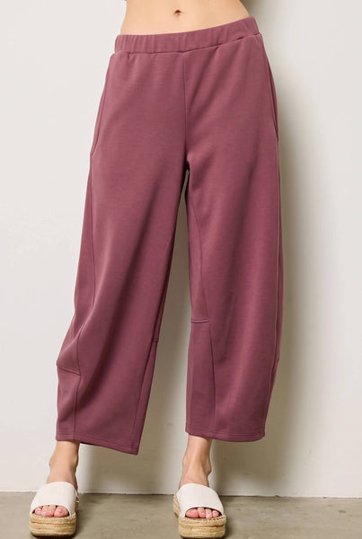 Scuba Barrel Pants - Dark Mauve