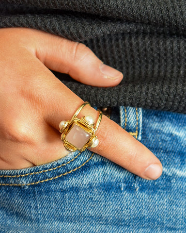 FIESTA ROSE QUARTZ RING