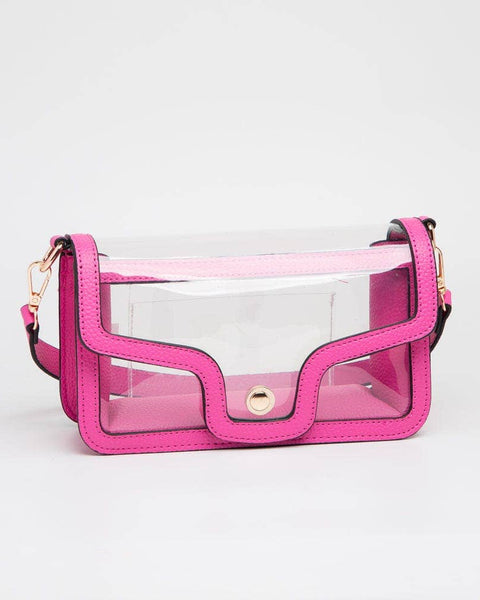 TG10551 Nina Clear/Gameday Shoulder Bag: Fuchsia - Salty Lime Boutique