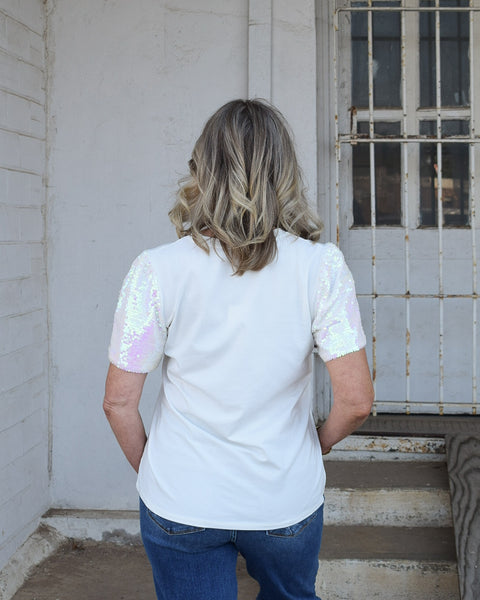 PINK RIBBON TOP- WHITE