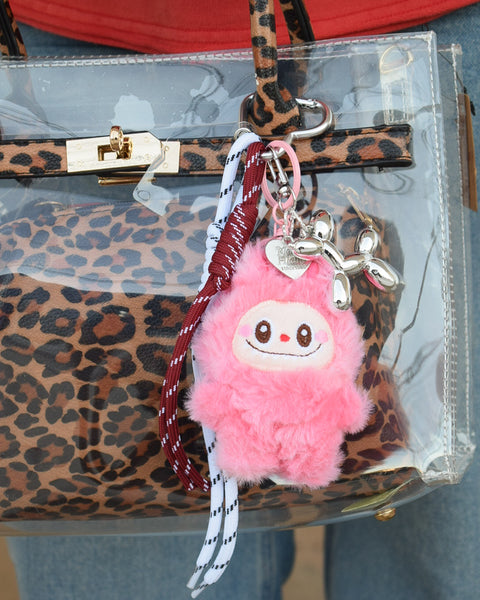 FUZZY MONSTER KEYCHAIN/PURSE CHARM - 4 COLORS