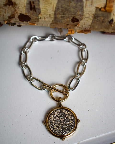 VINTAGE COIN BRACELET- ARROW - Salty Lime Boutique