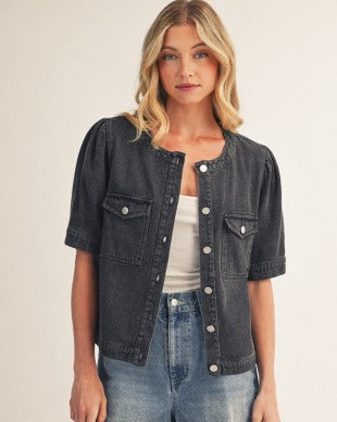 horse Embroidery Back Accent Casual Jacket 7161 - Salty Lime Boutique
