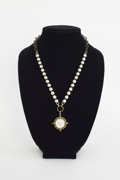 BUFFALO COIN DANGLE MIXED METAL NECKLACE - Salty Lime Boutique