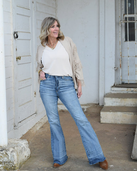 RESTOCKED HW TC RELEASE HEM FLARE BY JUDY BLUE - REG/CURVY