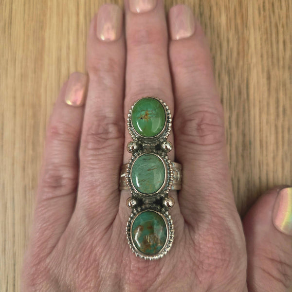 Genuine Tibetan Turquoise Adjustable Ring
