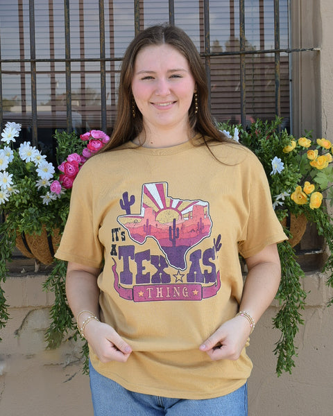 It's a Texas Thing Graphic Tee - Sand - Reg/Curvy - Salty Lime Boutique