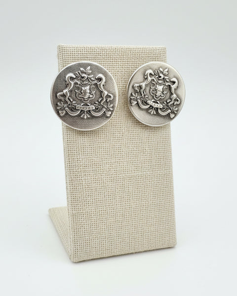 FRENCH CREST STUD EARRINGS- 2 COLOR - Salty Lime Boutique