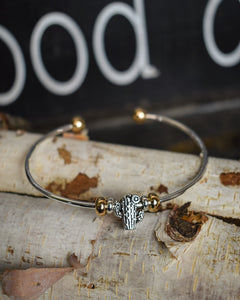 CACTUS CHARM CUFF BRACELET - SILVER