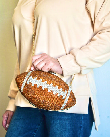 bling handbag designed like a football