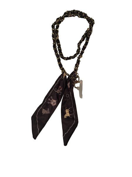 PRINTED SCARFPHONE CROSSBODY - BLACK