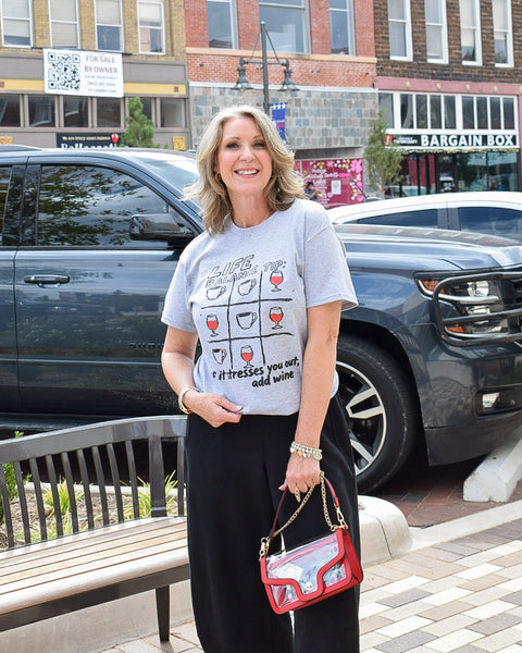 Life Balance Tip Graphic Tee - Grey - Reg/Curvy