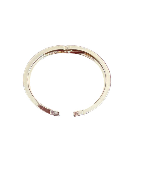 Sparkle & Stripe Enamel Hinged Bracelet - 3 Colors - Salty Lime Boutique