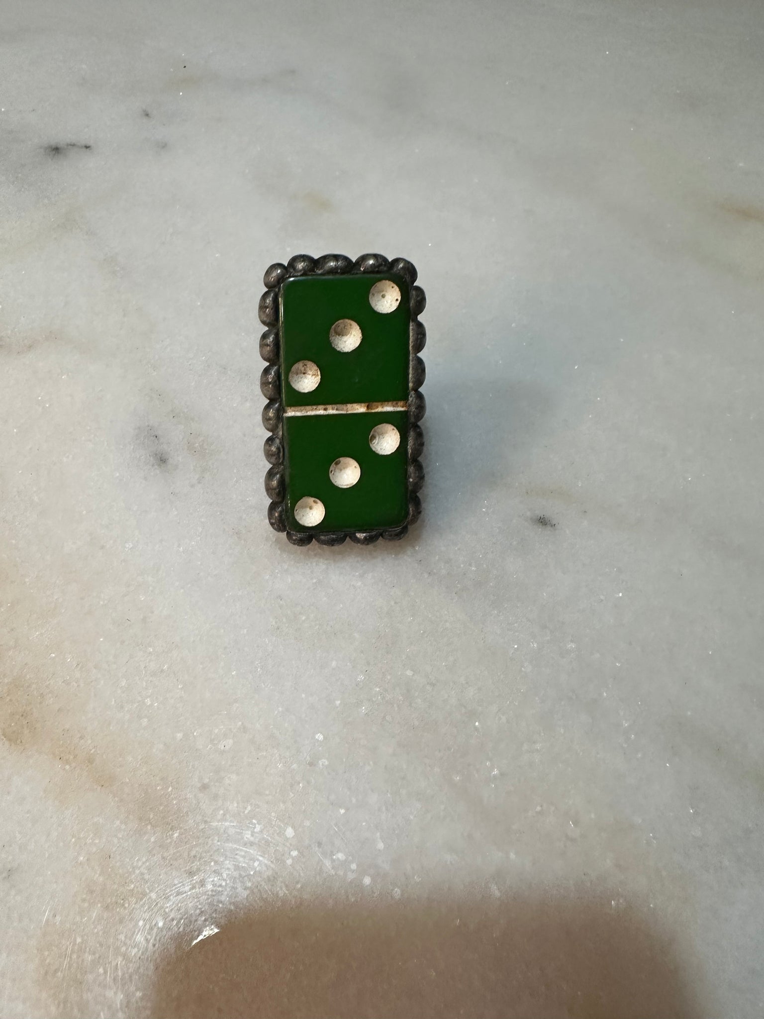 GREEN DOMINO RING